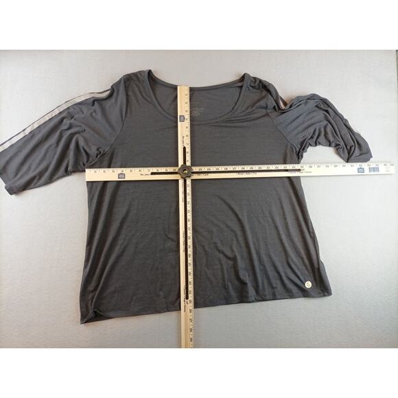 Torrid Active Womens 3/4 Slve ScoopNeck Workout Shirt Size 4 Black - Picture 7 of 10